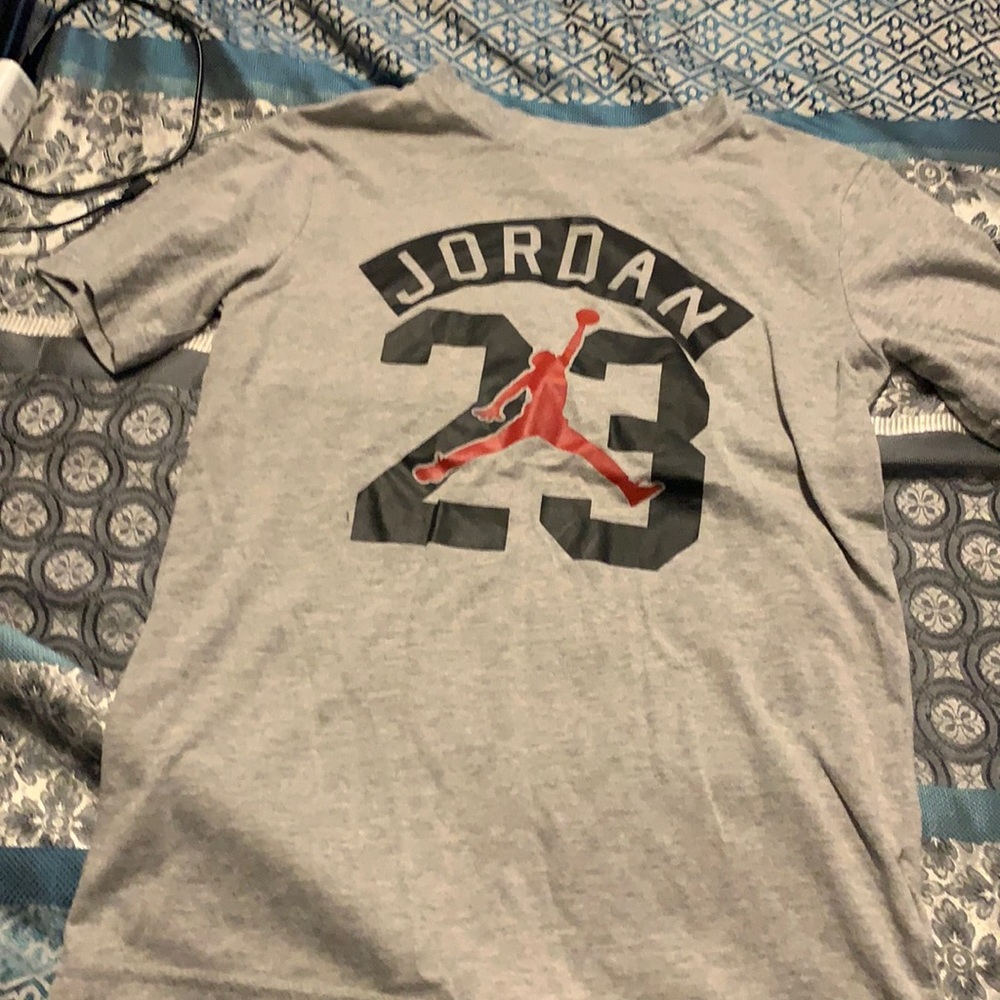 A gray Jordan shirt